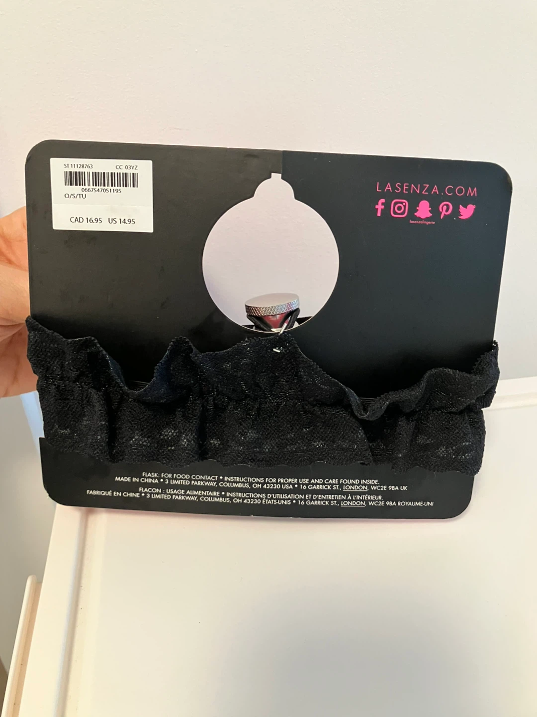 La Senza Black Lace Garter with Flask - photo 3