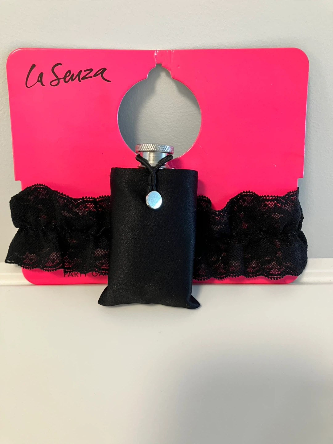La Senza Black Lace Garter with Flask