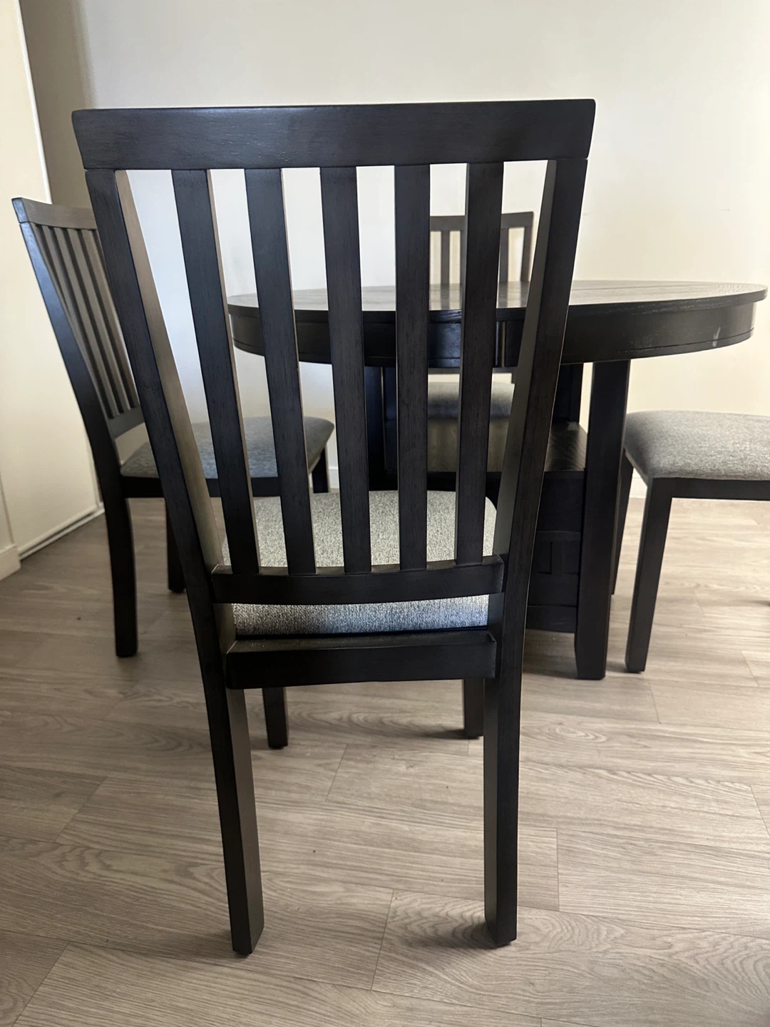3 month old - Black Round Dining Table with 4 Chairs - photo 3
