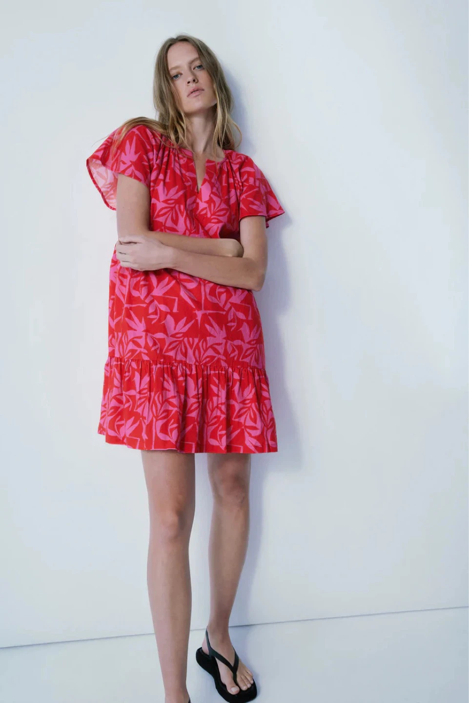 Melissa Nepton Robie Tonal Jungle Dress XS/S cotton linen blend