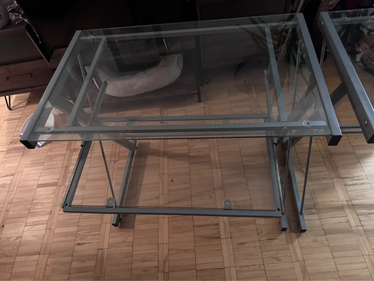 2 Glass top desks with metal frame - photo 3