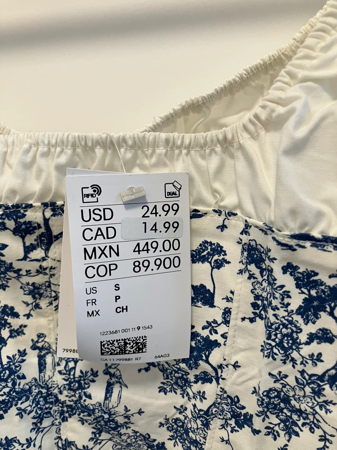 H&M Blue and White Floral Corset Top - photo 5