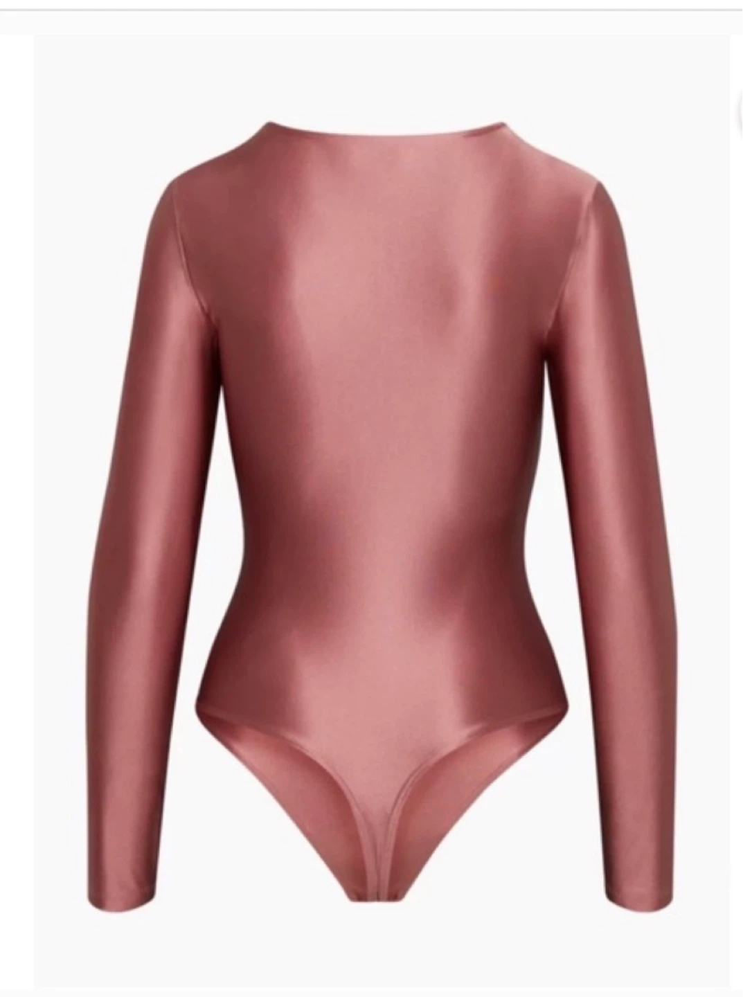 BABATON aritzia satinette long sleeve bodysuit taupe blush M - photo 2