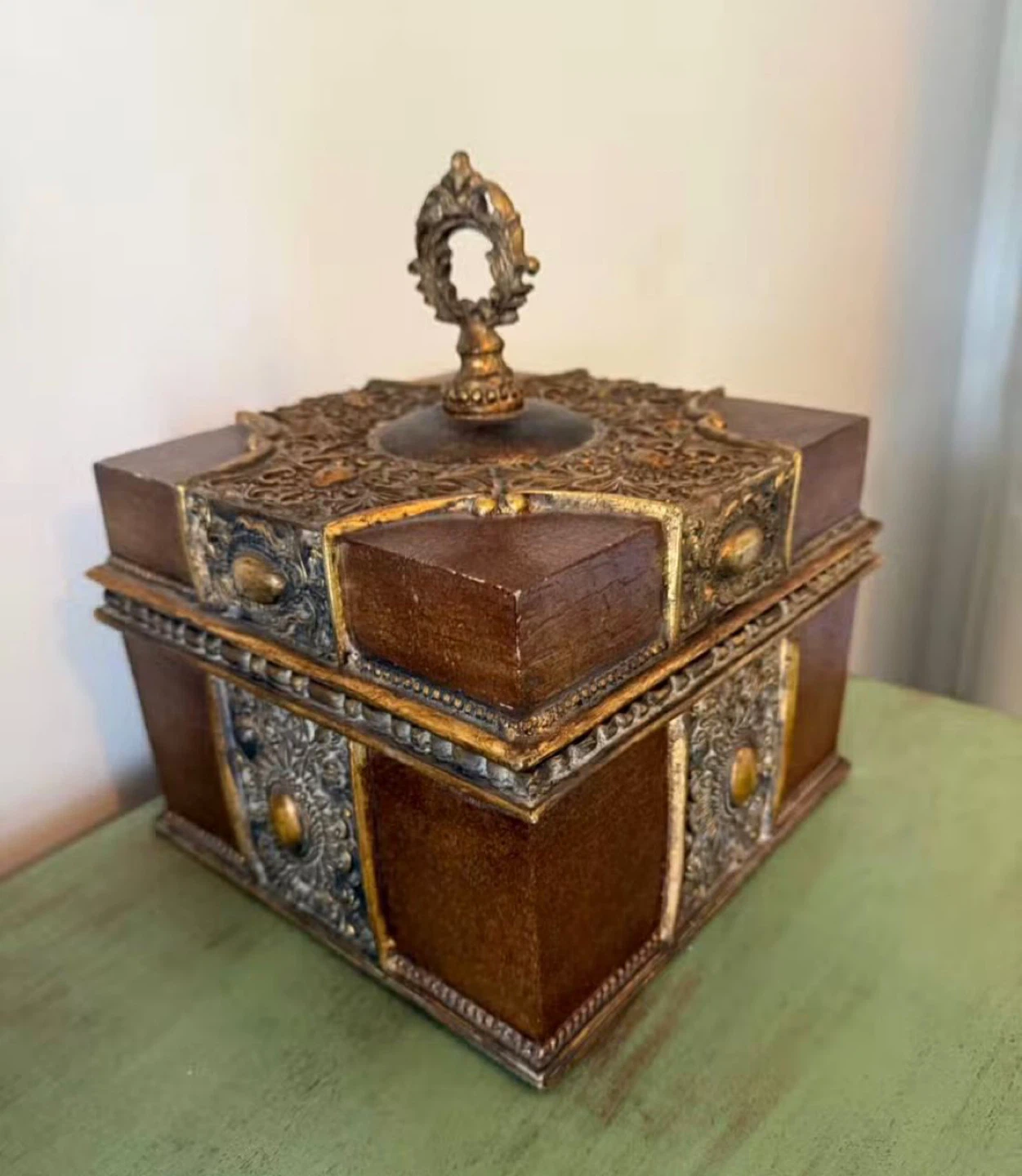 Decorative Keepsake Box with Ornate Lid