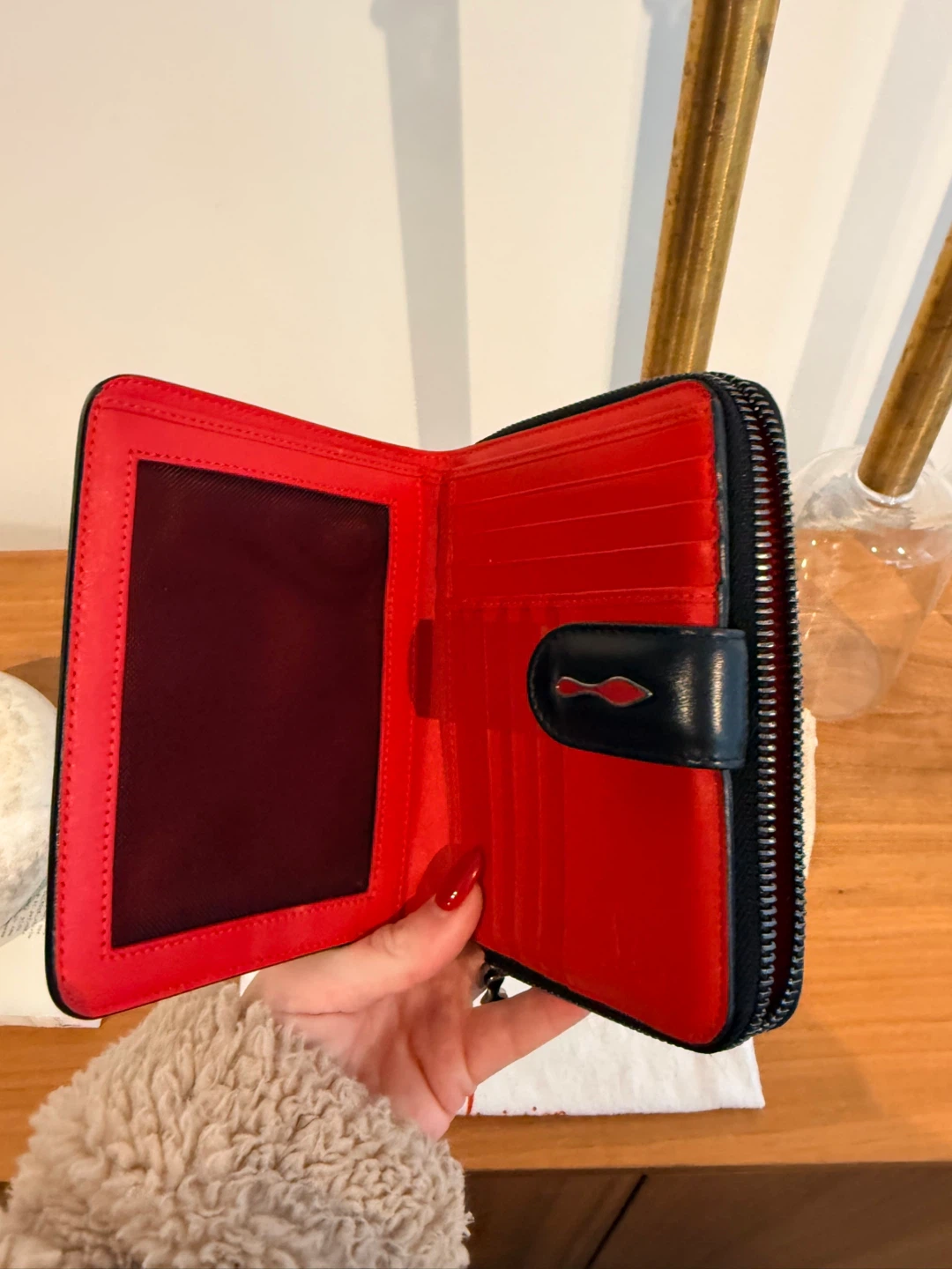 Christian Louboutin Black Spiked Card Holder Wallet - photo 3