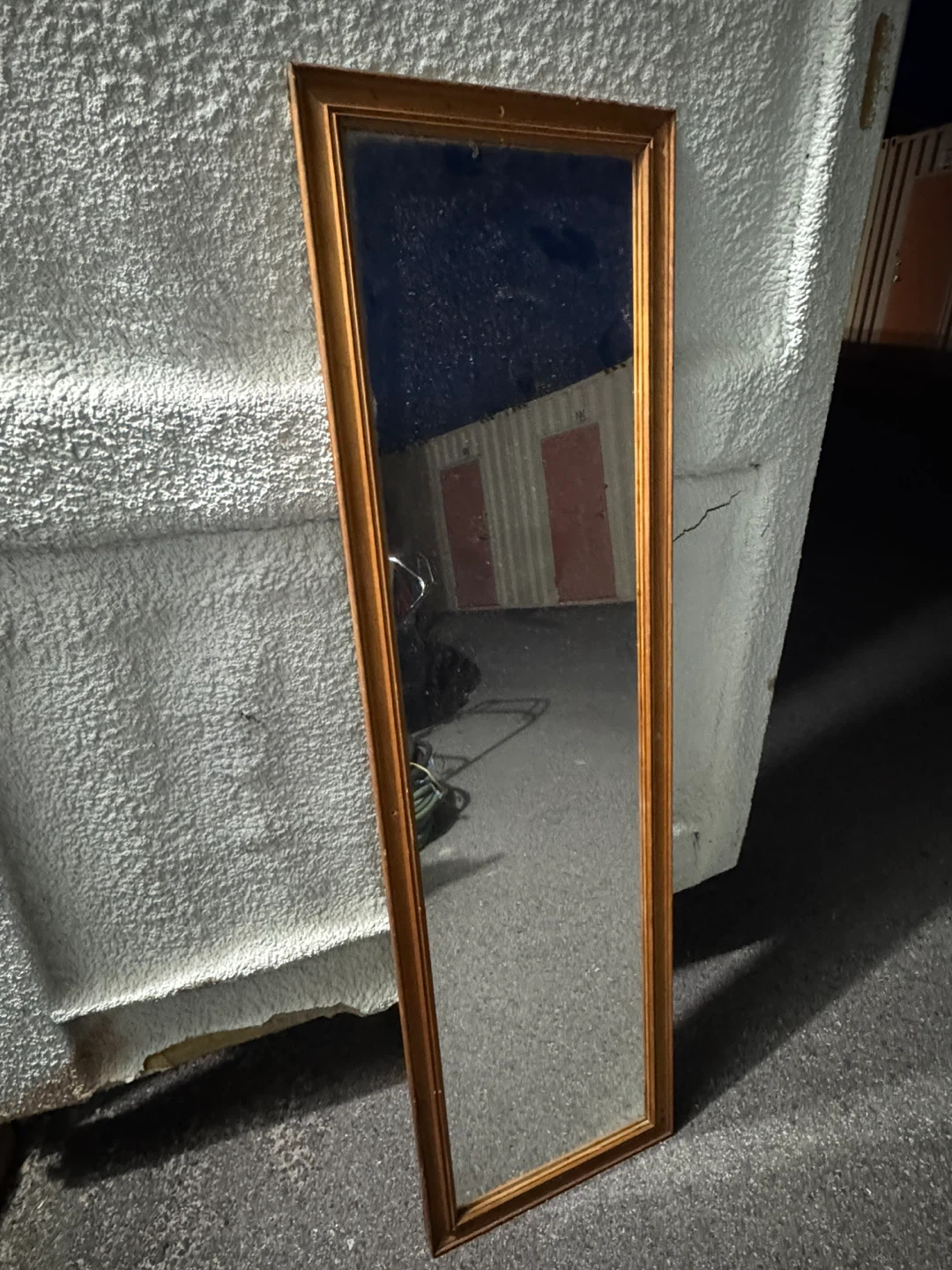Long Wooden Framed Mirror