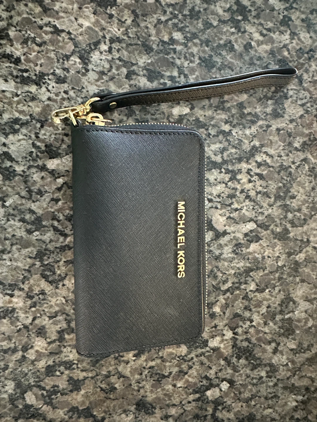 Michael Kors Black Saffiano Leather Wristlet Wallet