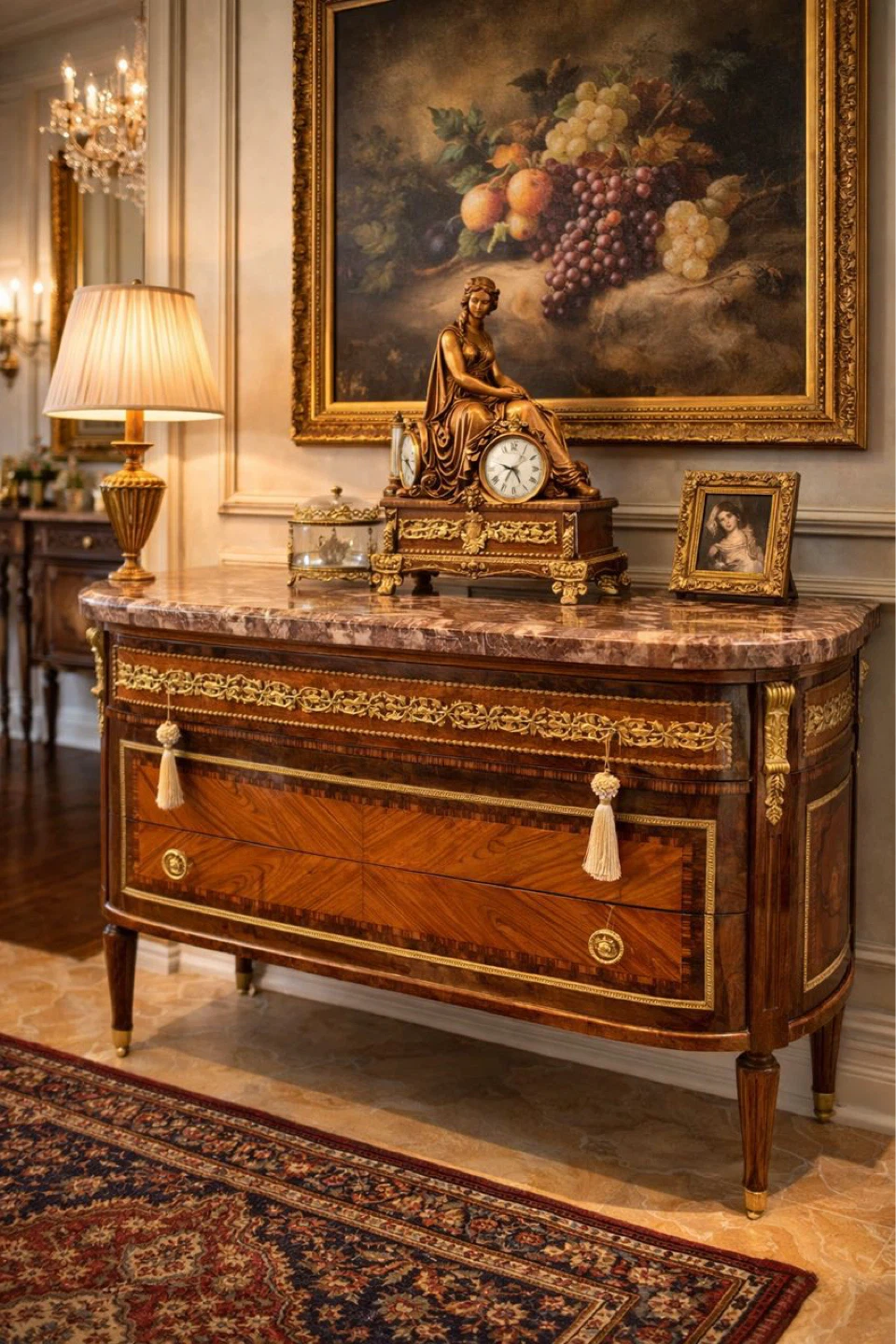 Antique Mahogany and Marble Chest of Drawers