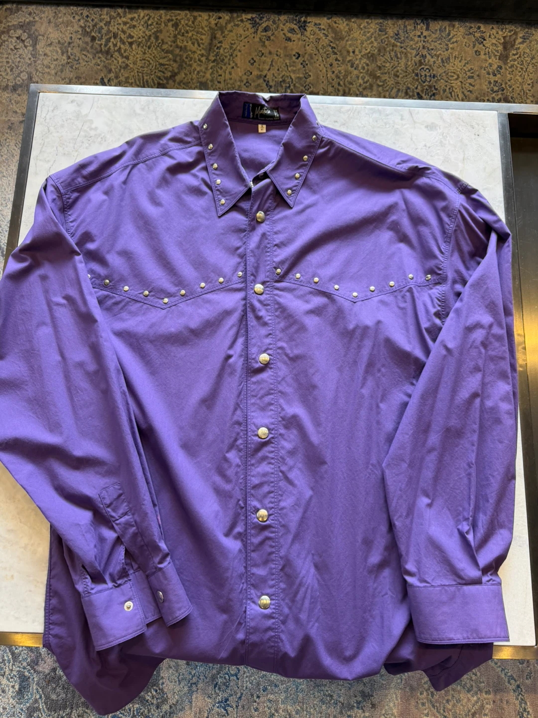 Claude Montana Paris Purple Western Snap Shirt (Size 16 / 41)