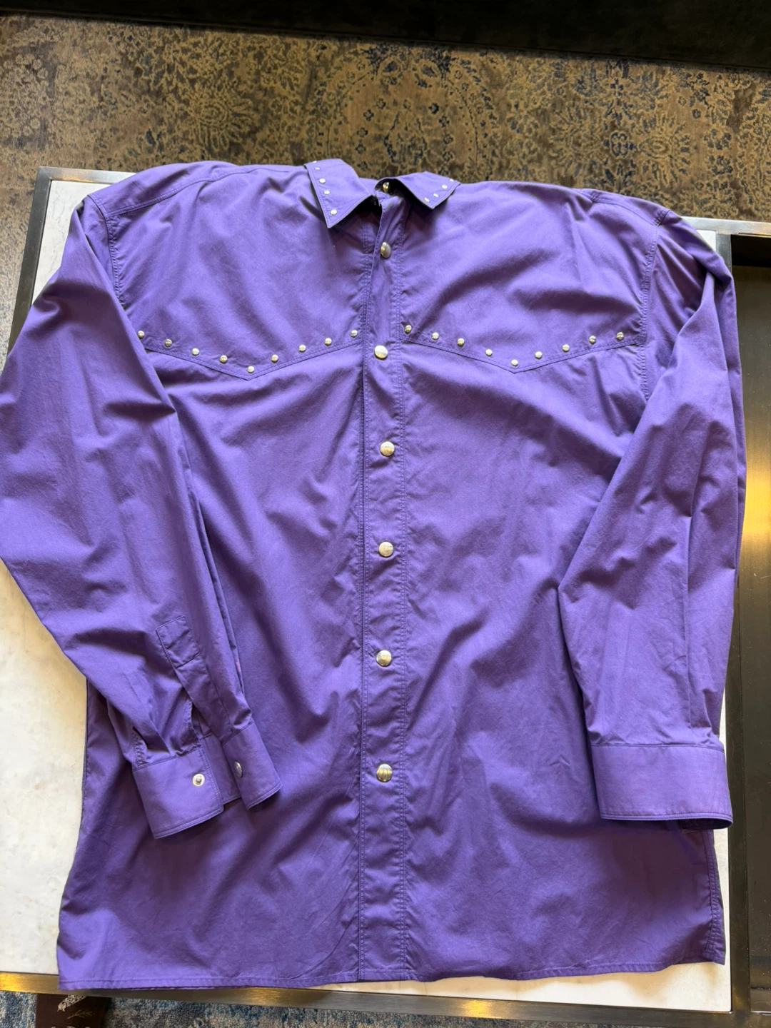 Claude Montana Paris Purple Western Snap Shirt (Size 16 / 41) - photo 3