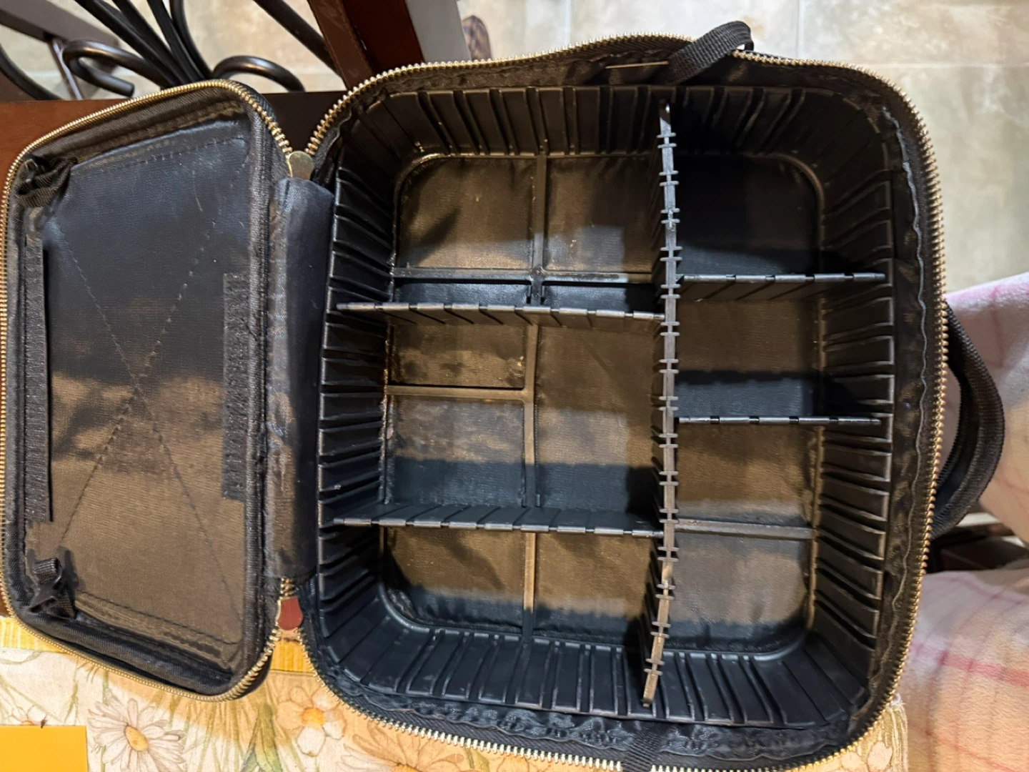 Black Makeup Train Case with Dividers - photo 2