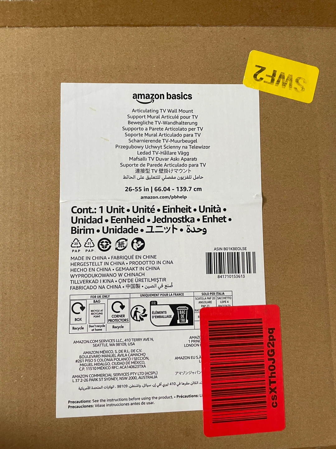 Amazon Basics Articulating TV Wall Mount - photo 3