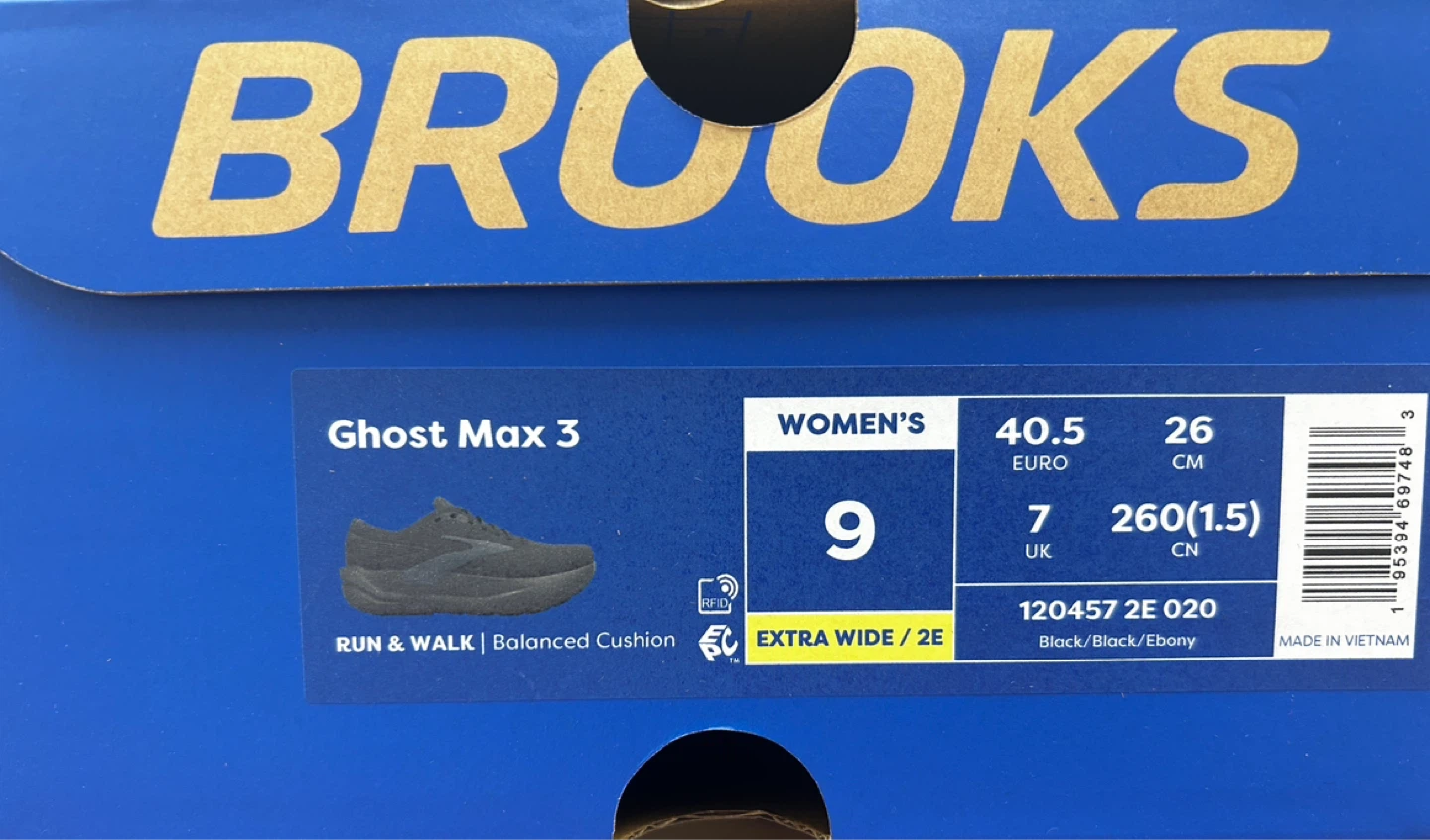 Brooks Ghost Max 3 Extra Wide Running Shoes Women's Size 9