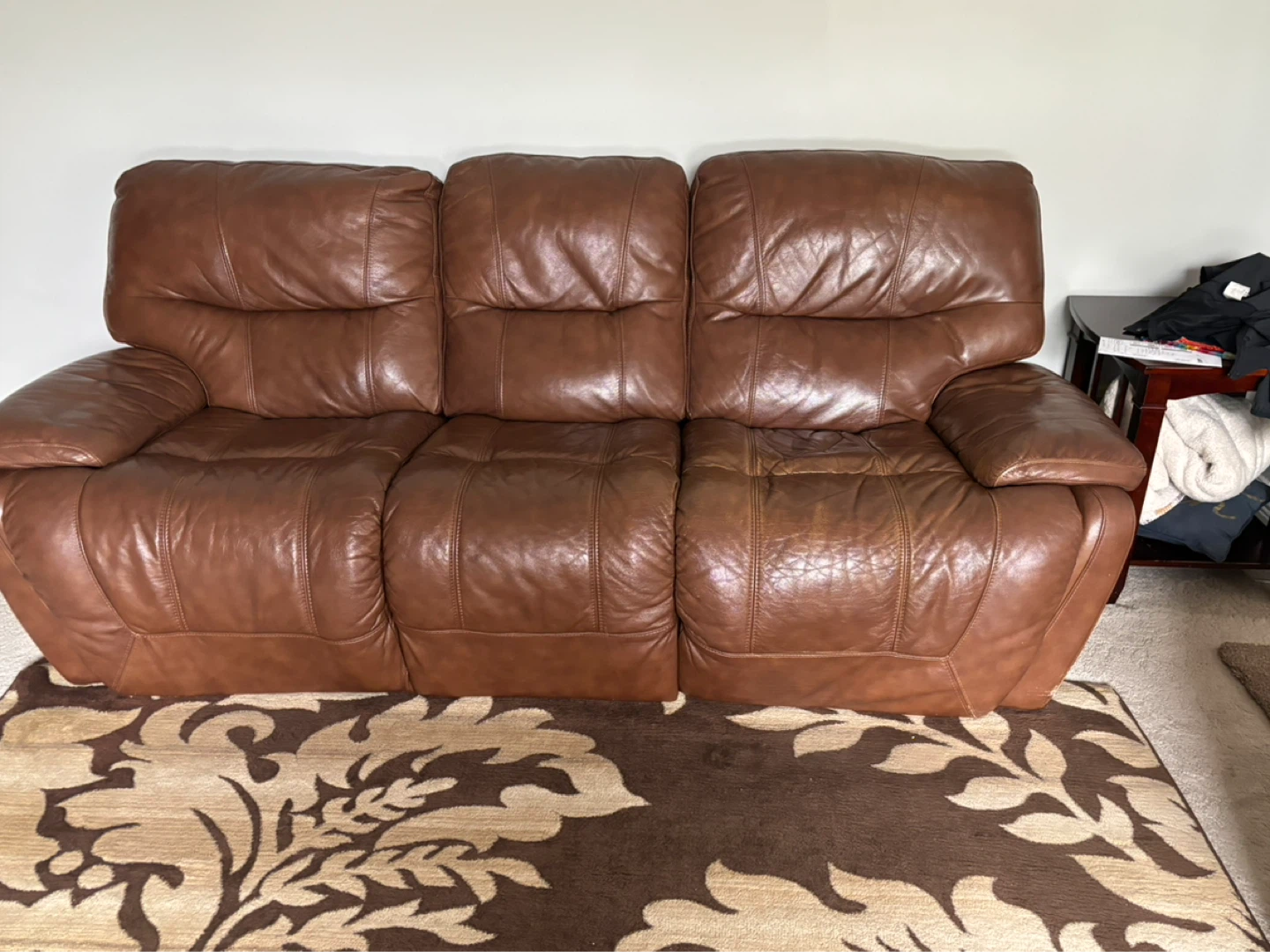 Brown Leather Recliner Sofa Set