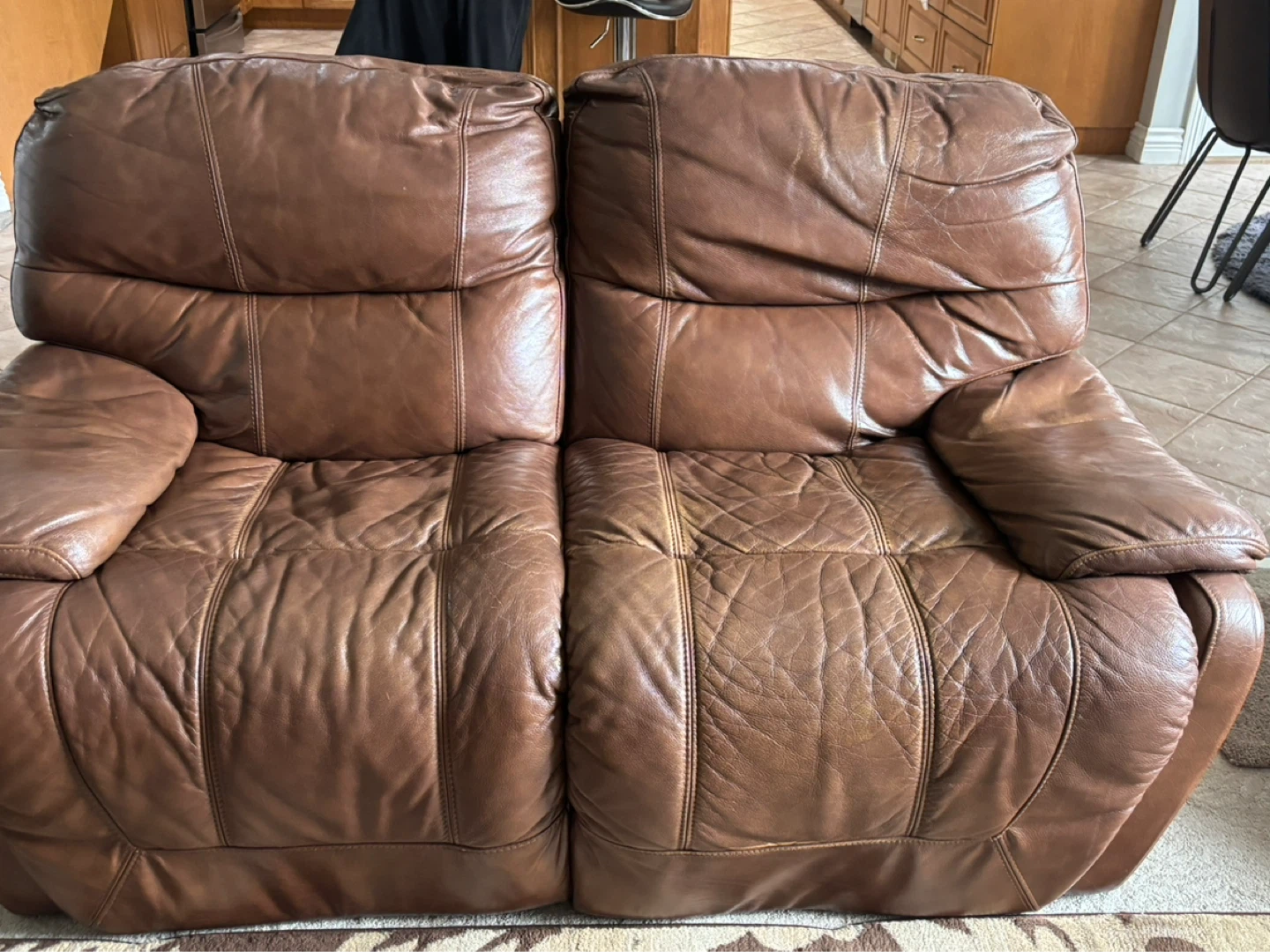 Brown Leather Recliner Sofa Set - photo 2