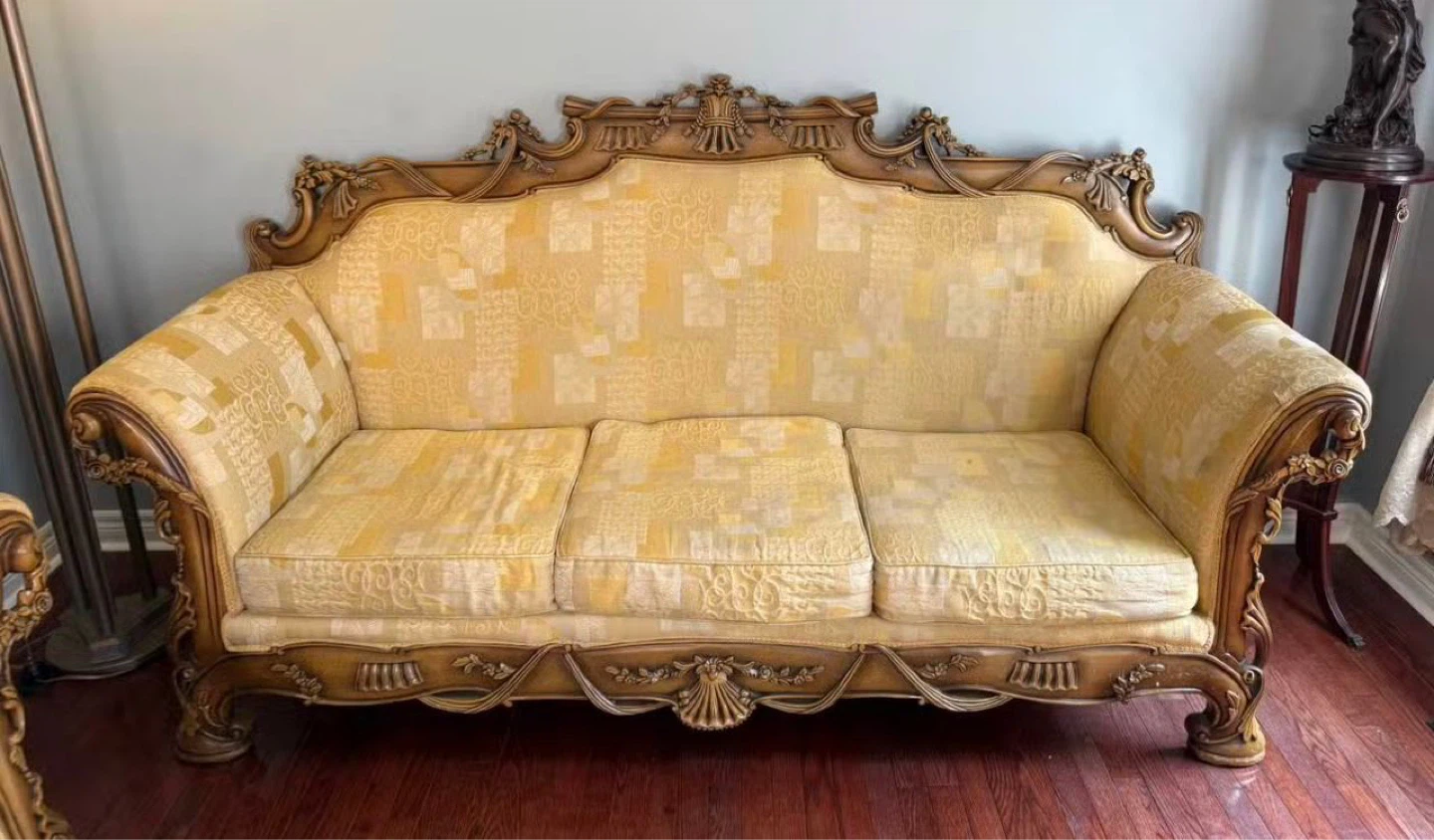 Vintage Ornate Sofa and Armchair Set - photo 2