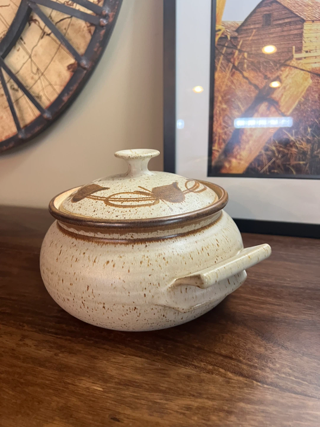 Speckled Pottery Lidded Dish - photo 2