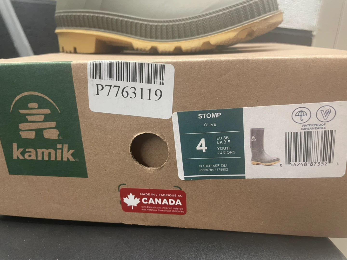 Kamik Youth Waterproof Rain Boots - Size 4Y - photo 3