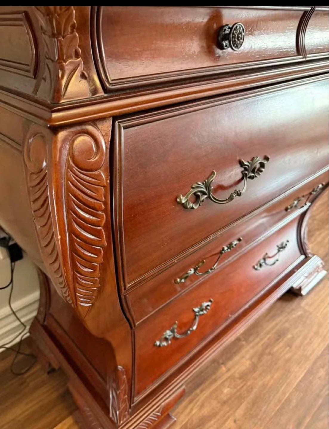 Cherry Wood Dresser with Marble Top - photo 2