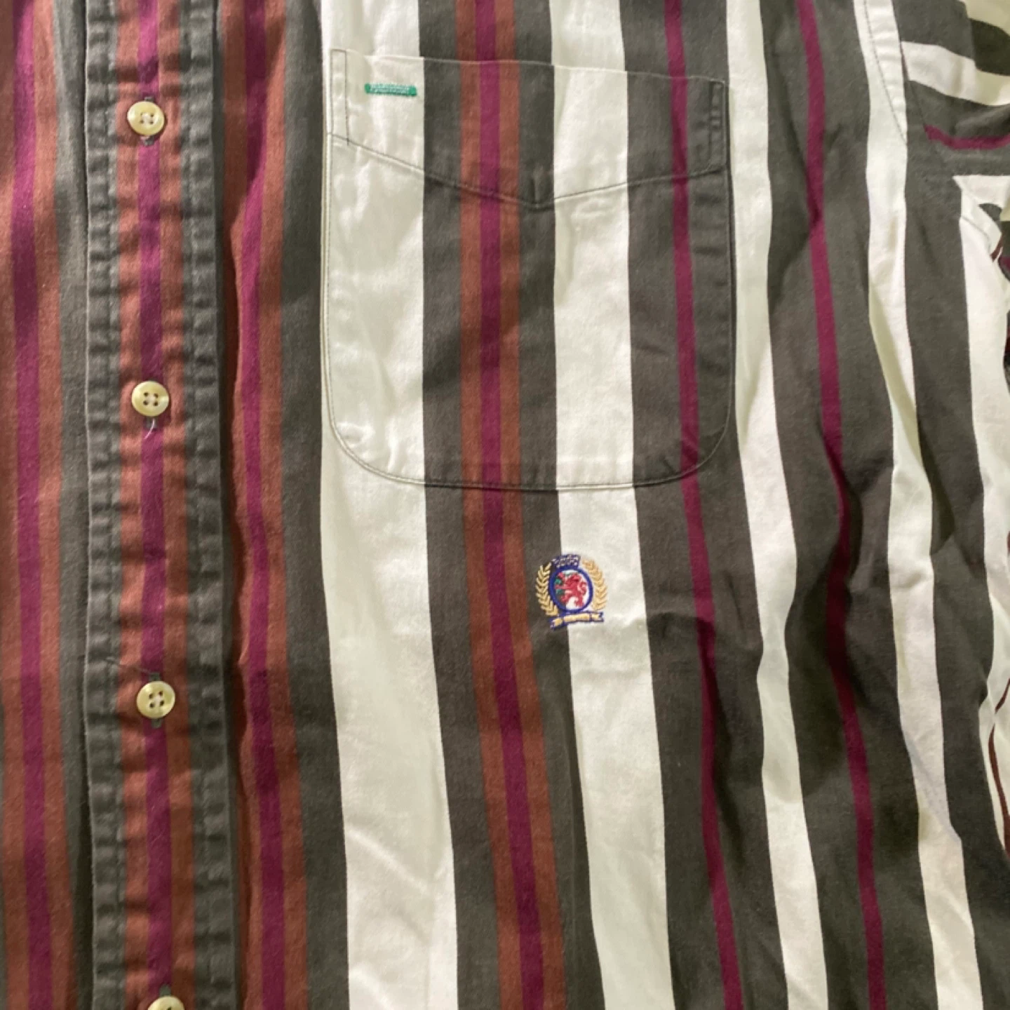 Vintage Tommy Hilfiger Striped Button-Up Shirt - Size M - photo 2