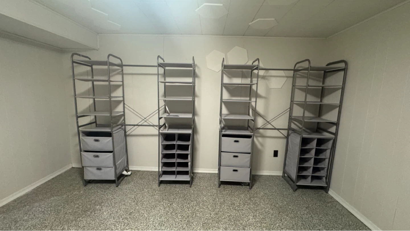 Grey Metal and Fabric Modular Closet Organizer System - photo 2
