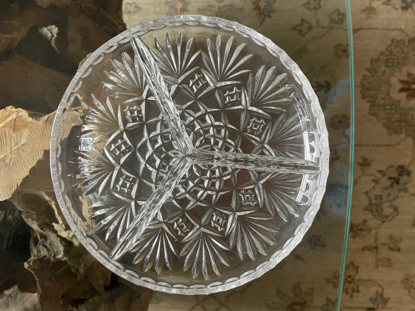 Clear Glass Divided Serving Dish - photo 2