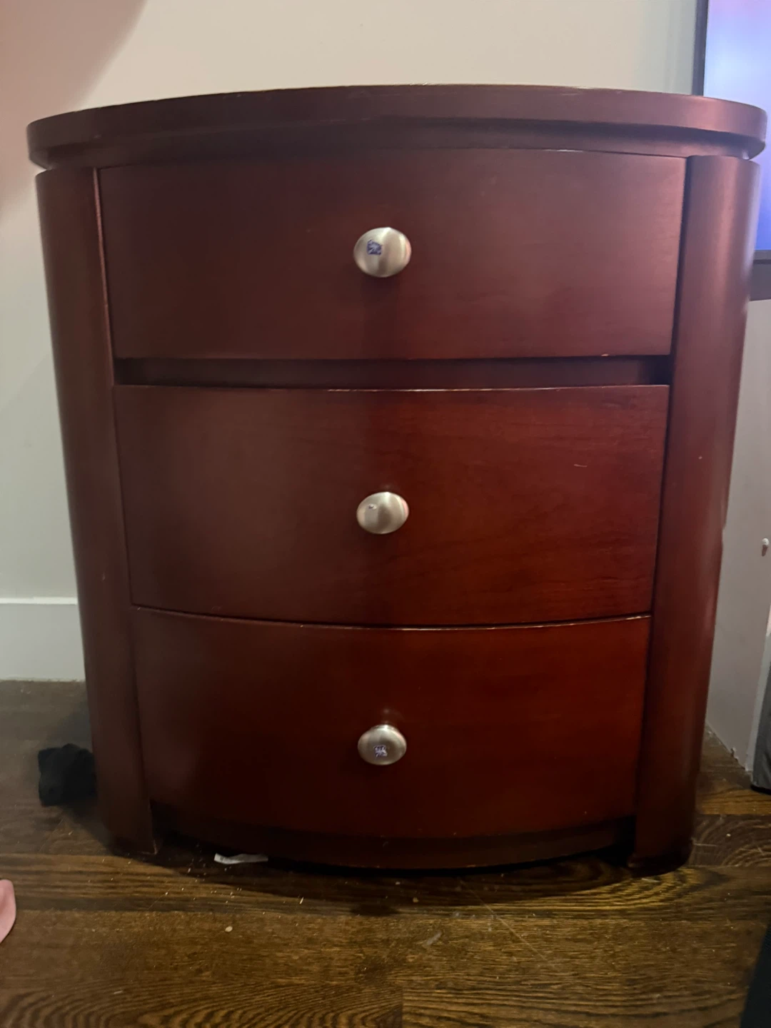 Wood Nightstand with 3 Drawers - photo 3