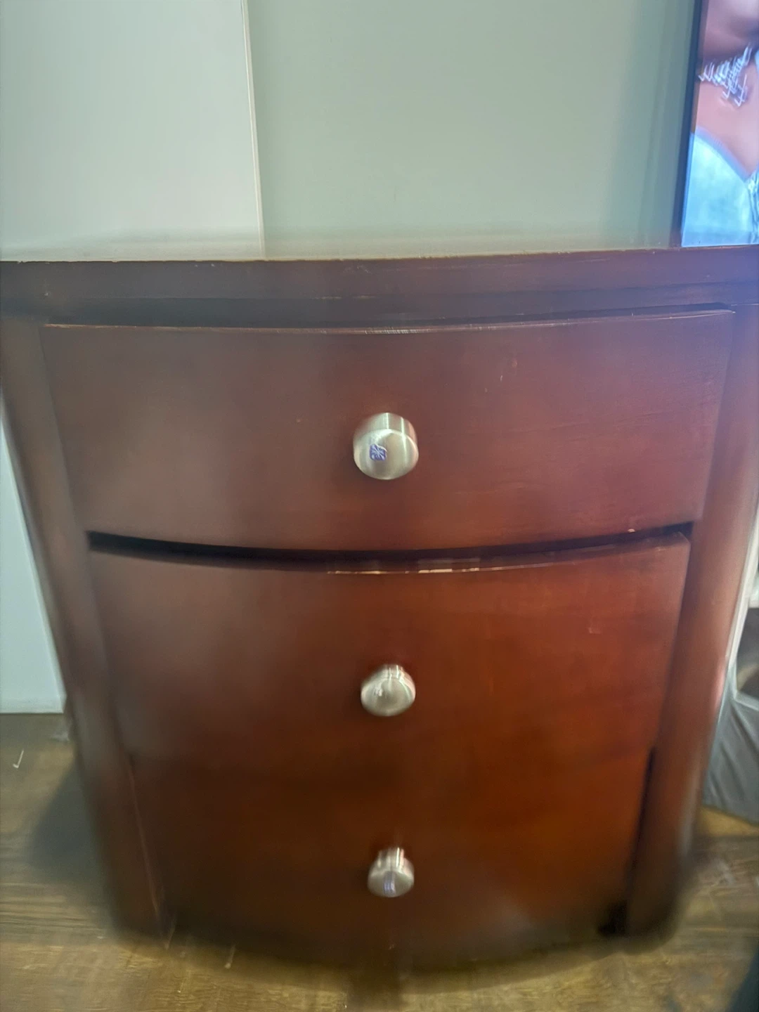 Wood Nightstand with 3 Drawers - photo 2