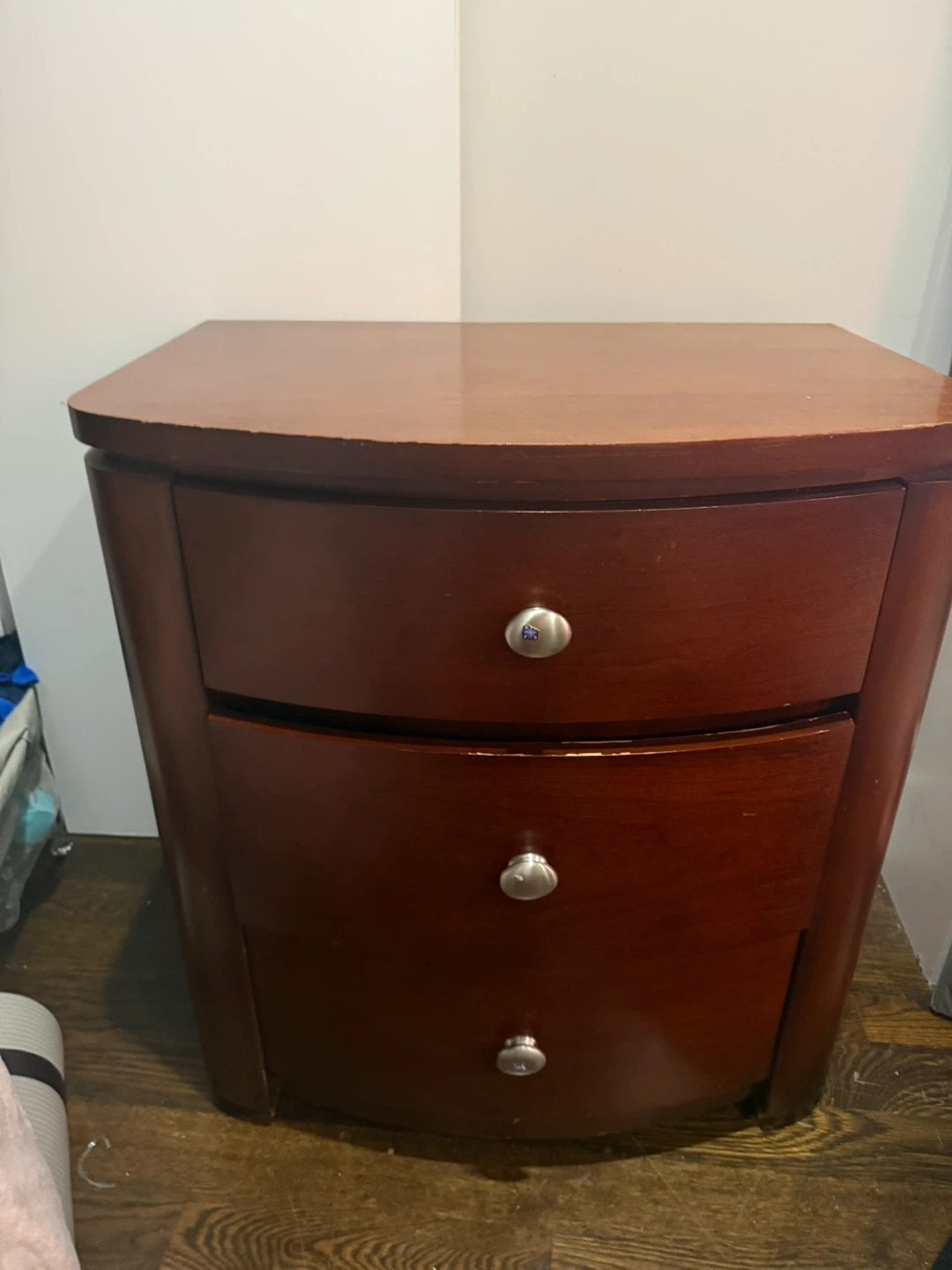 Wood Nightstand with 3 Drawers