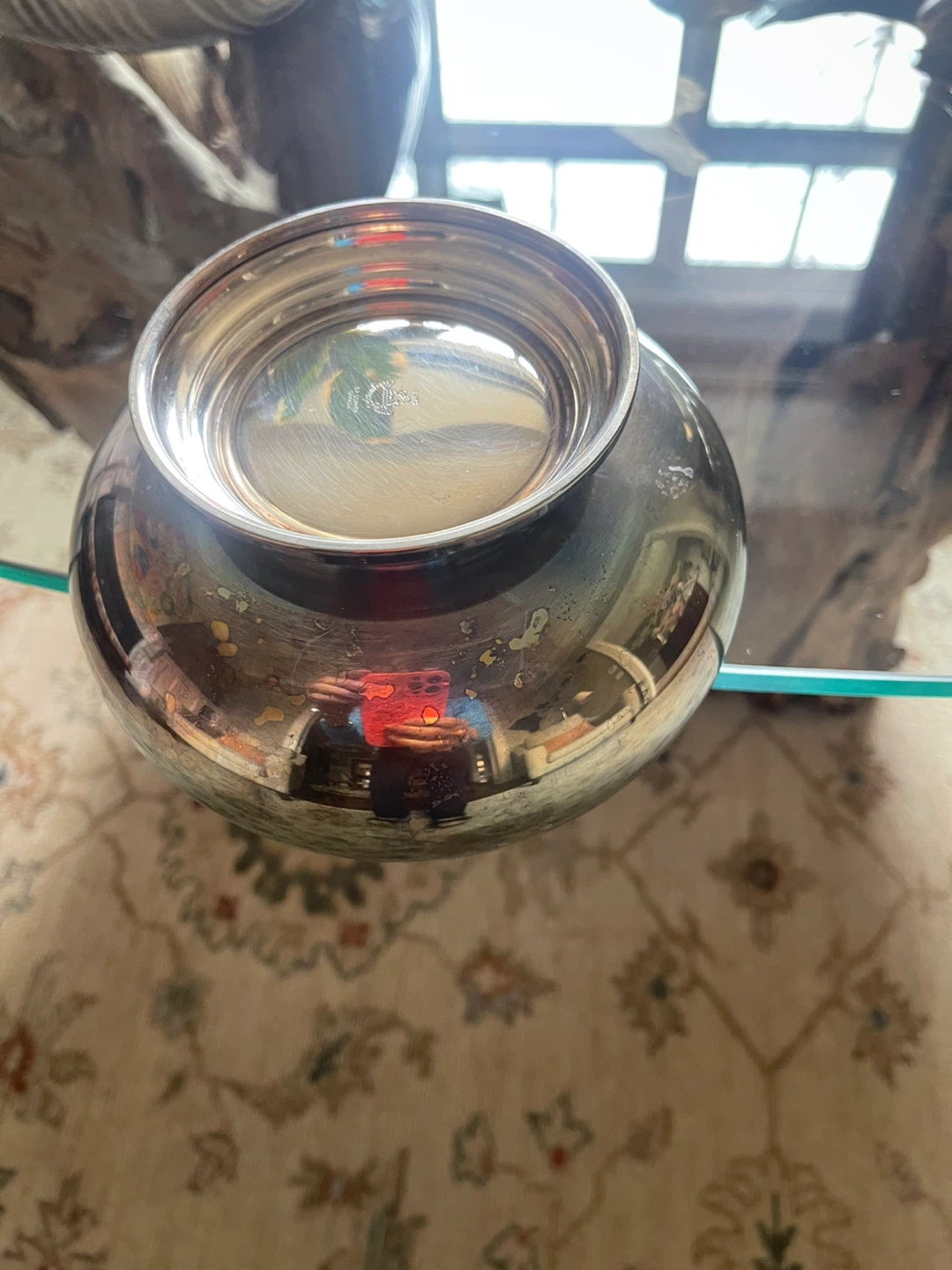 Silver Plated Bowl with Twisted Rim - photo 3
