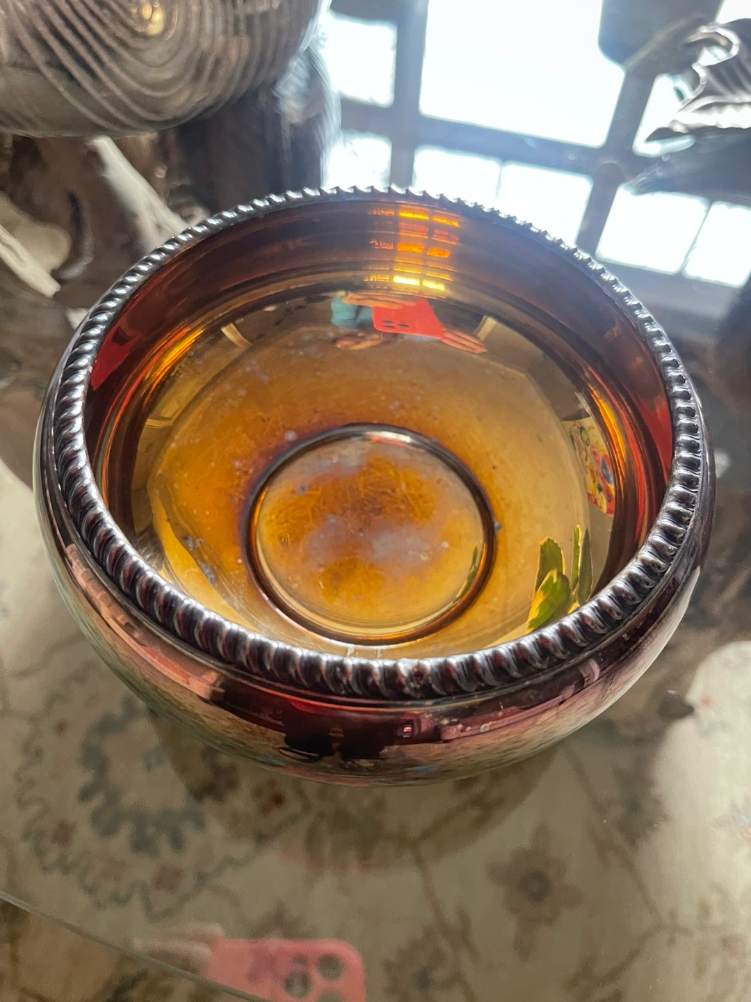 Silver Plated Bowl with Twisted Rim - photo 2