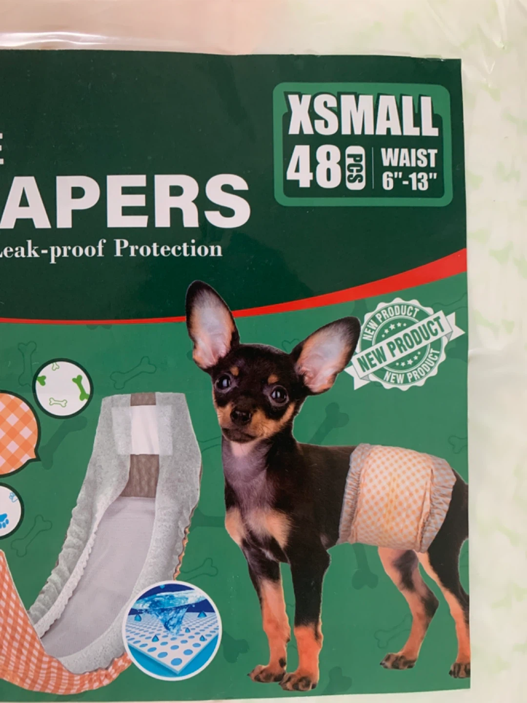 Pet Soft Disposable Dog Diapers XSmall 48 Count