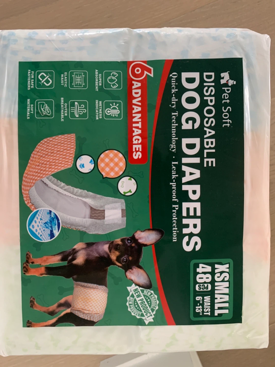 Pet Soft Disposable Dog Diapers XSmall 48 Count - photo 2