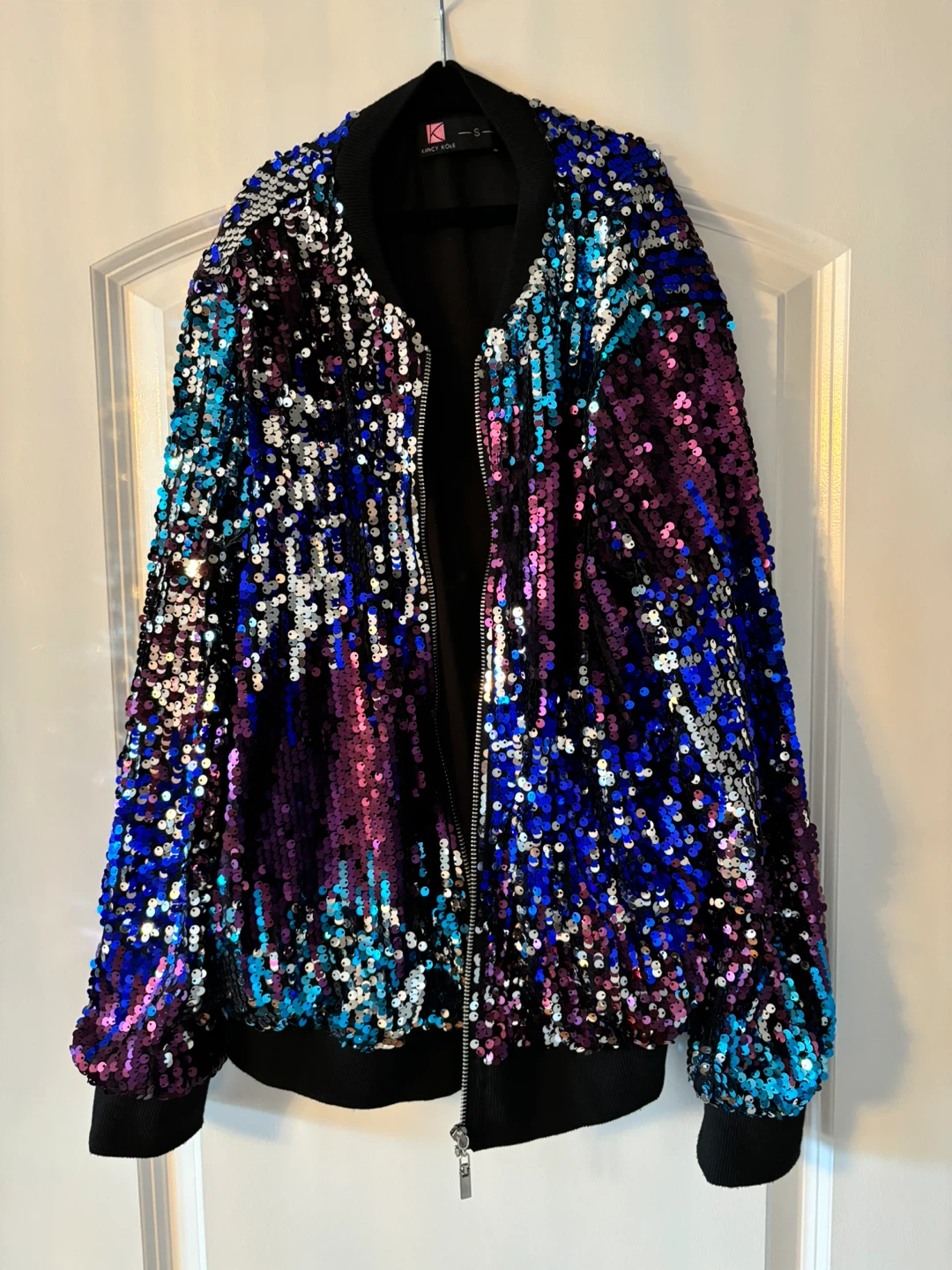Women's Sparkly Sequin Bomber Jacket - photo 3
