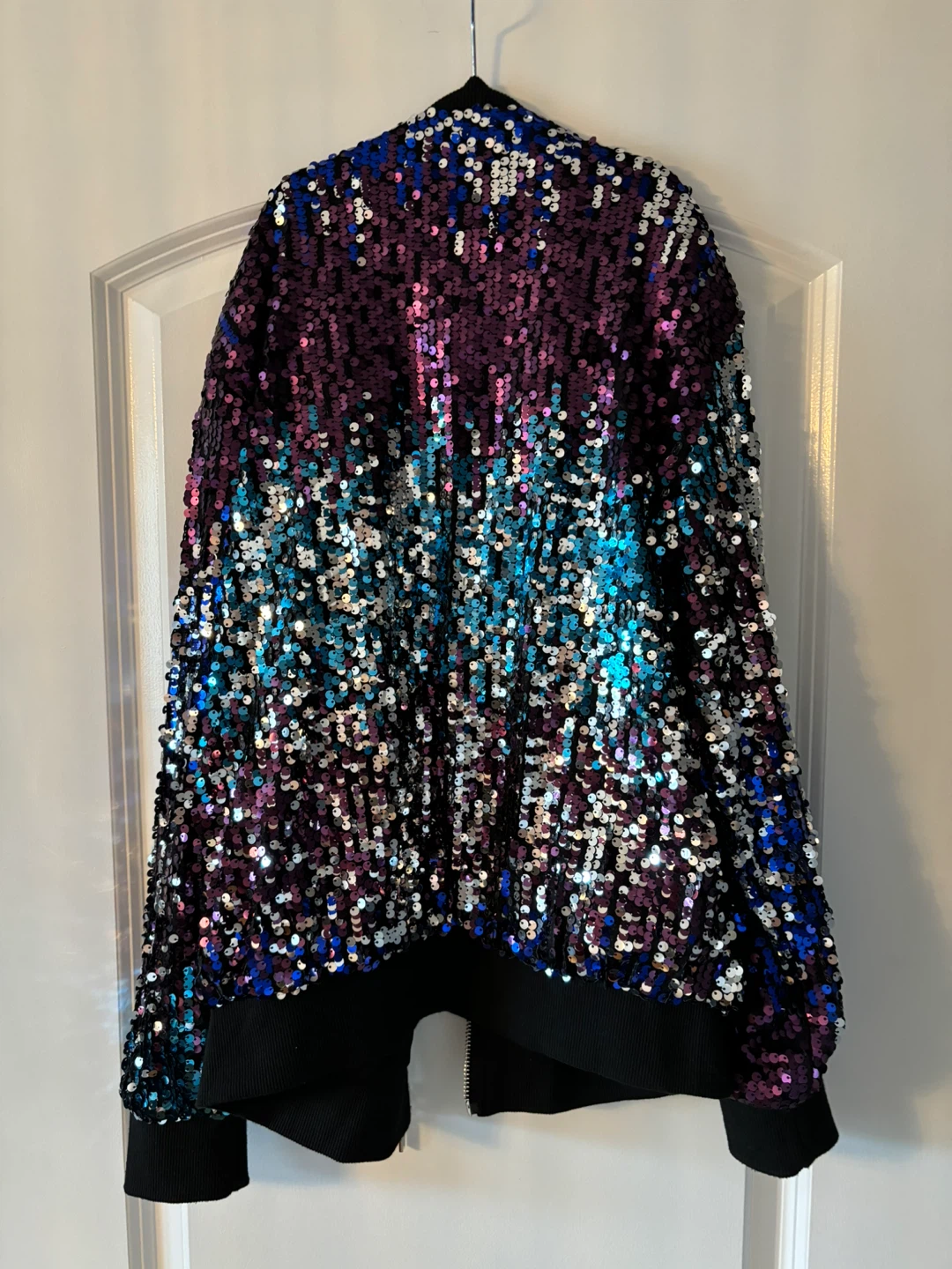 Women's Sparkly Sequin Bomber Jacket - photo 4