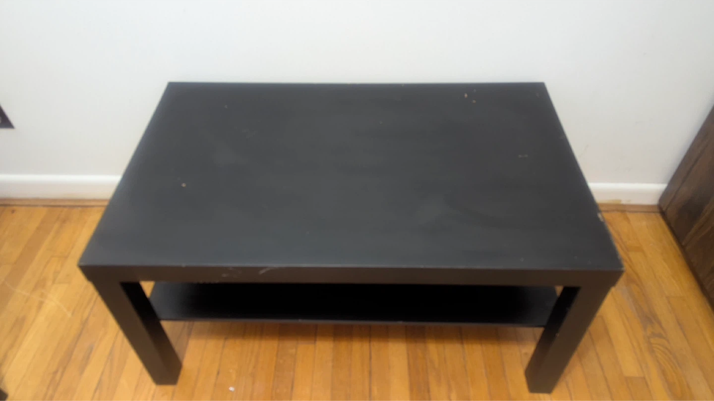 Black Coffee Table with Shelf