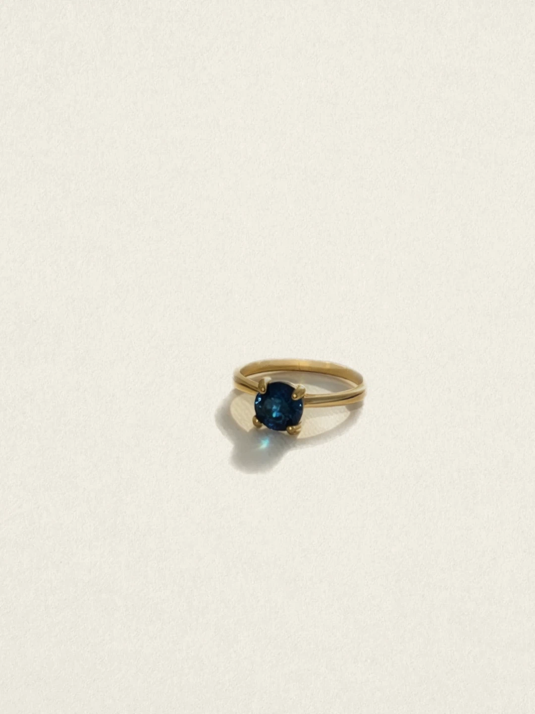Gold-Tone Ring with Deep Blue Stone - photo 3