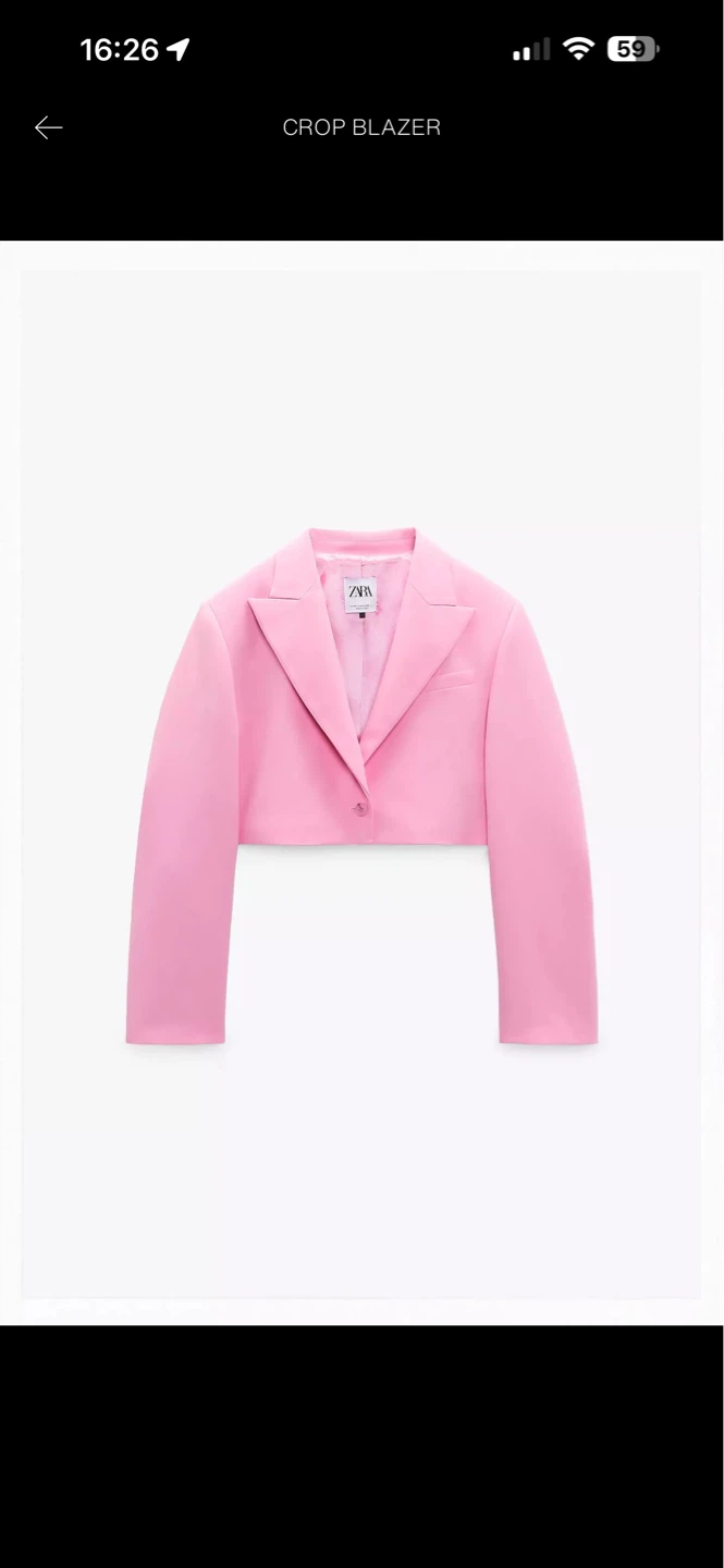 ZARA Pink Cropped Blazer