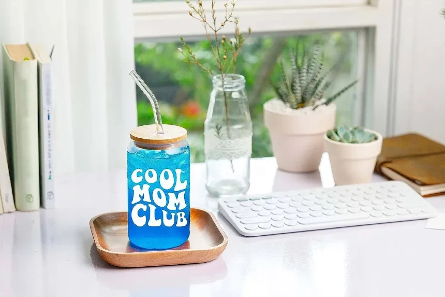 Cool Mom Club Glass Tumbler with Straw - photo 5