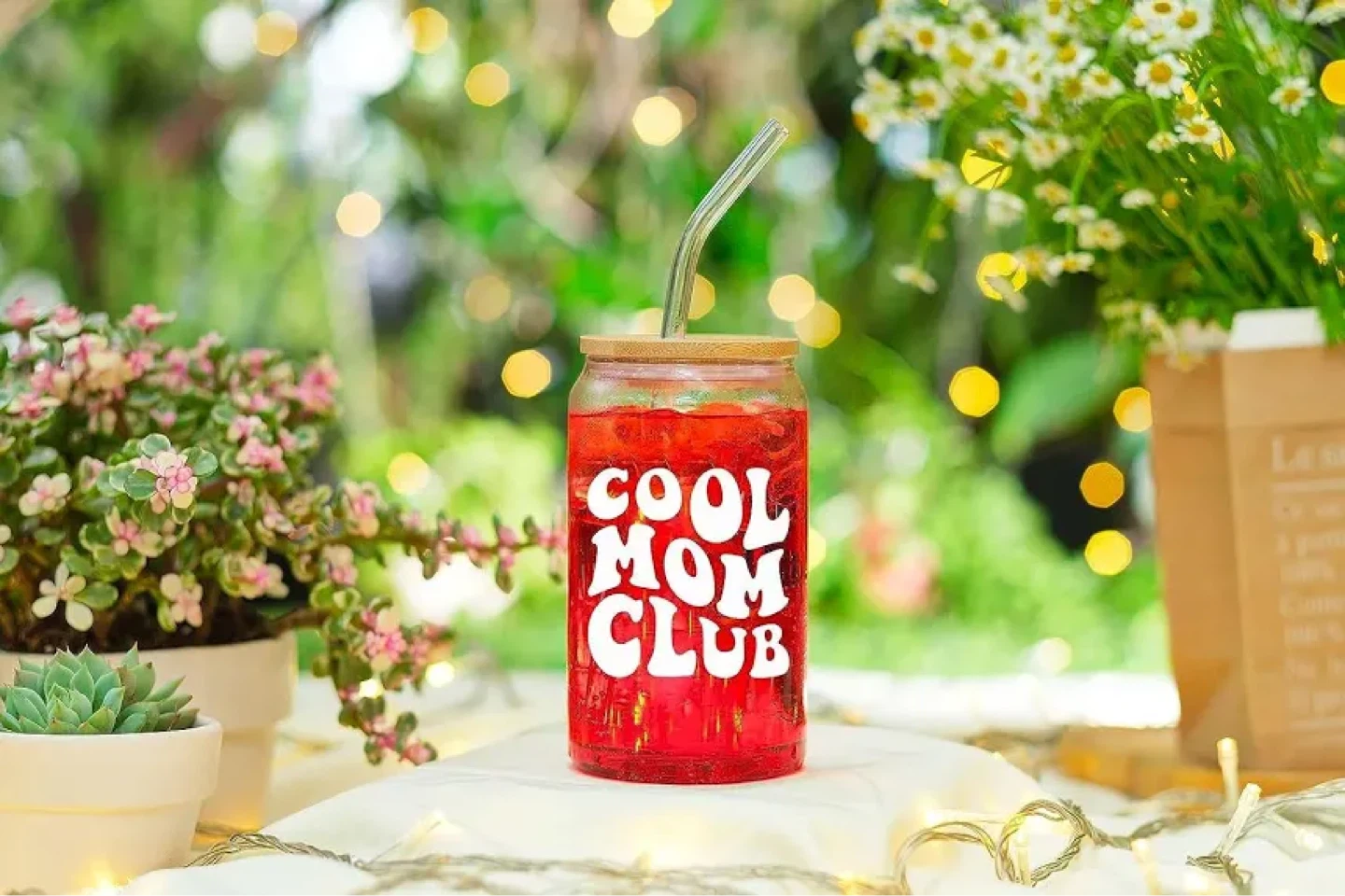 Cool Mom Club Glass Tumbler with Straw - photo 4