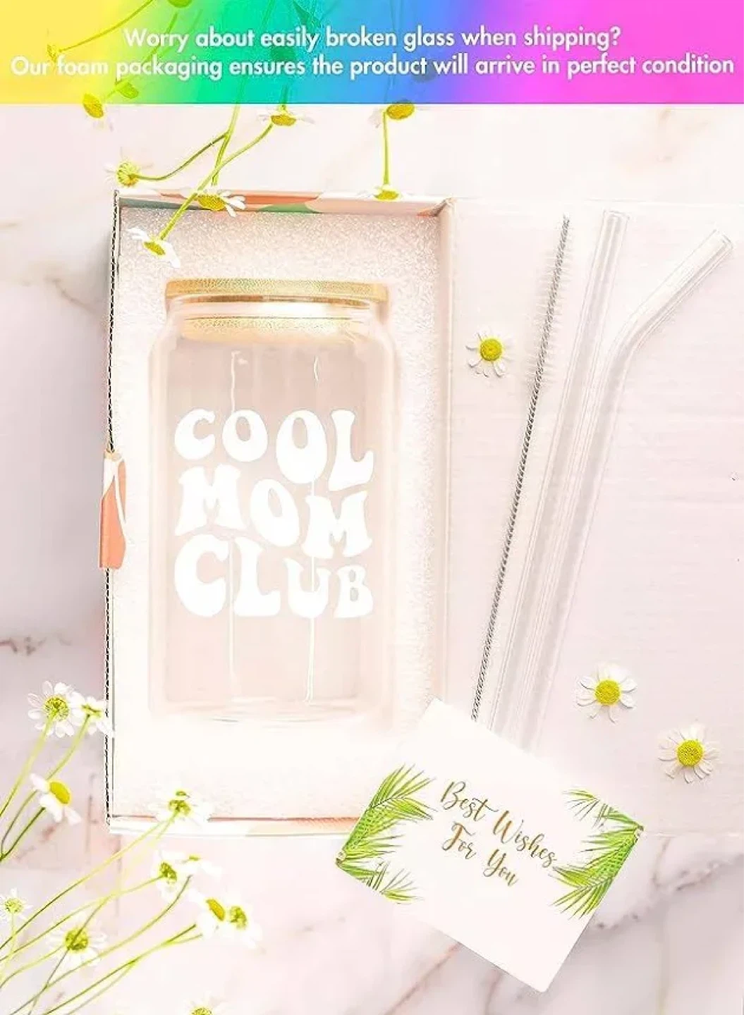 Cool Mom Club Glass Tumbler with Straw - photo 3