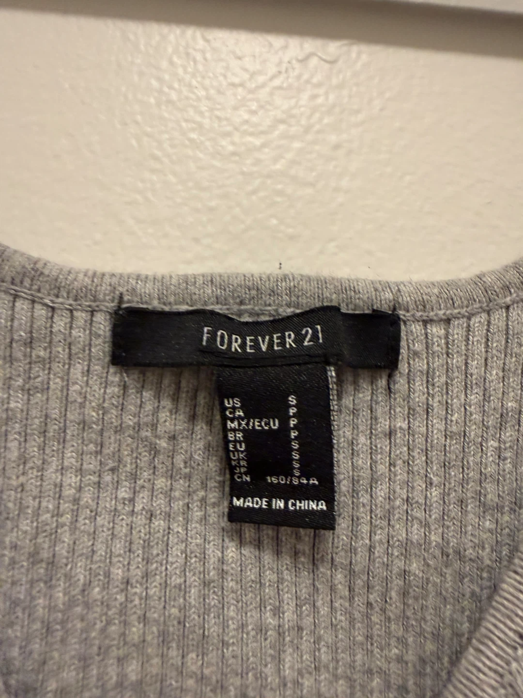 Gray Ribbed Cropped Tank Top Forever 21 Size Xtra Small - photo 2