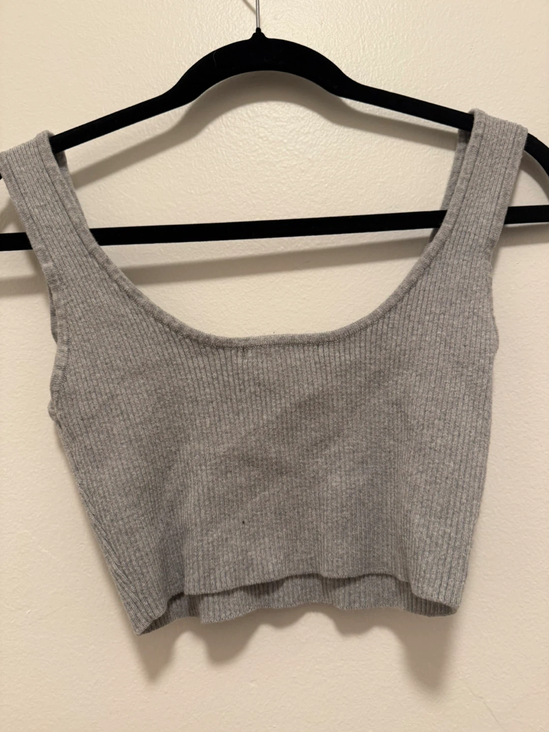 Gray Ribbed Cropped Tank Top Forever 21 Size Xtra Small - photo 4