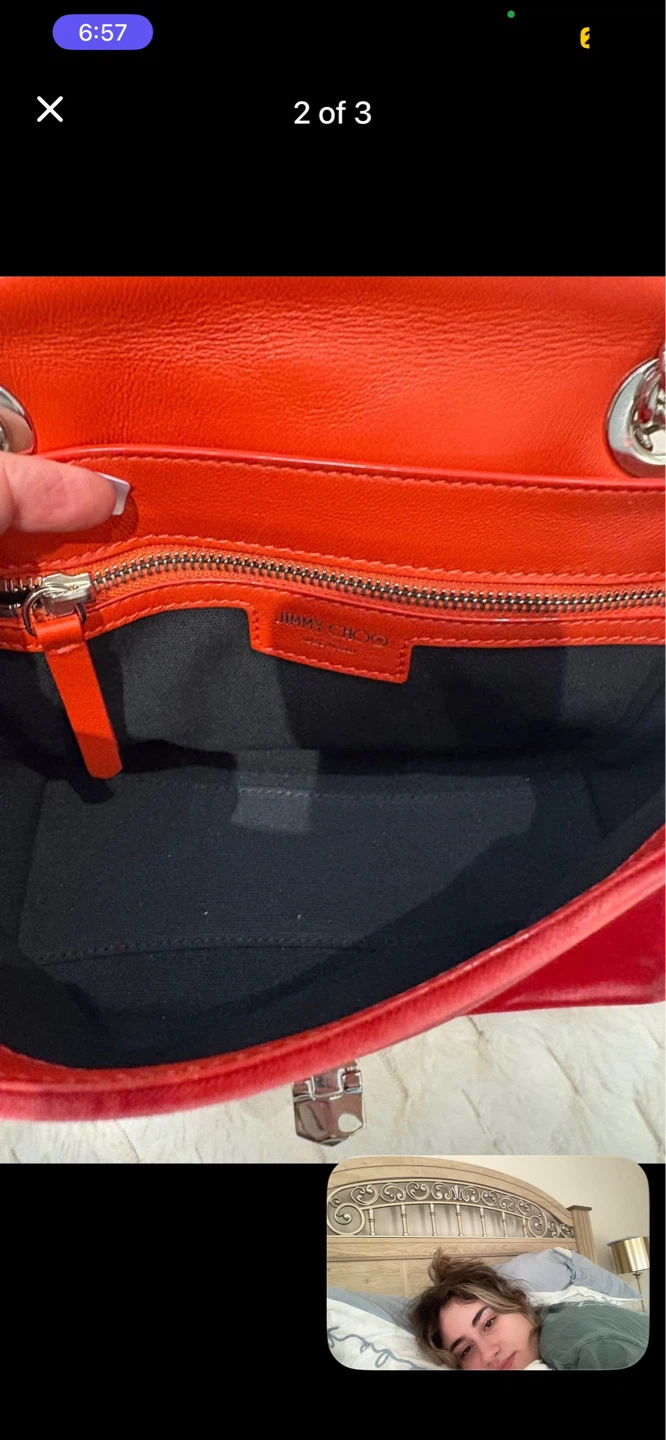 Jimmy Choo Red Velvet Shoulder Bag - photo 2
