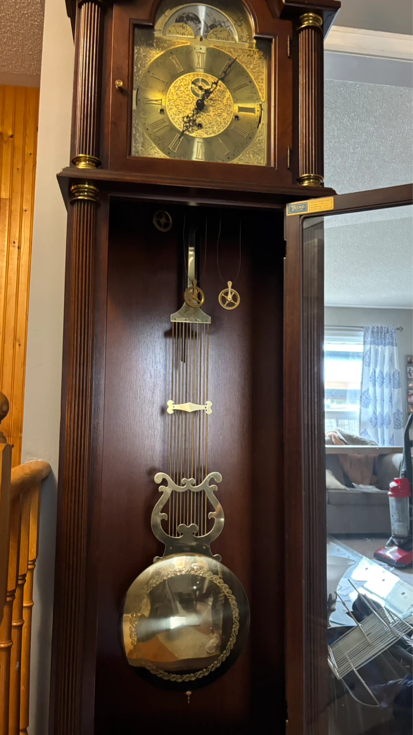 Antique solid wood grandfather clock