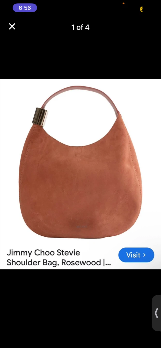 Jimmy Choo Stevie Suede Shoulder Bag Rosewood