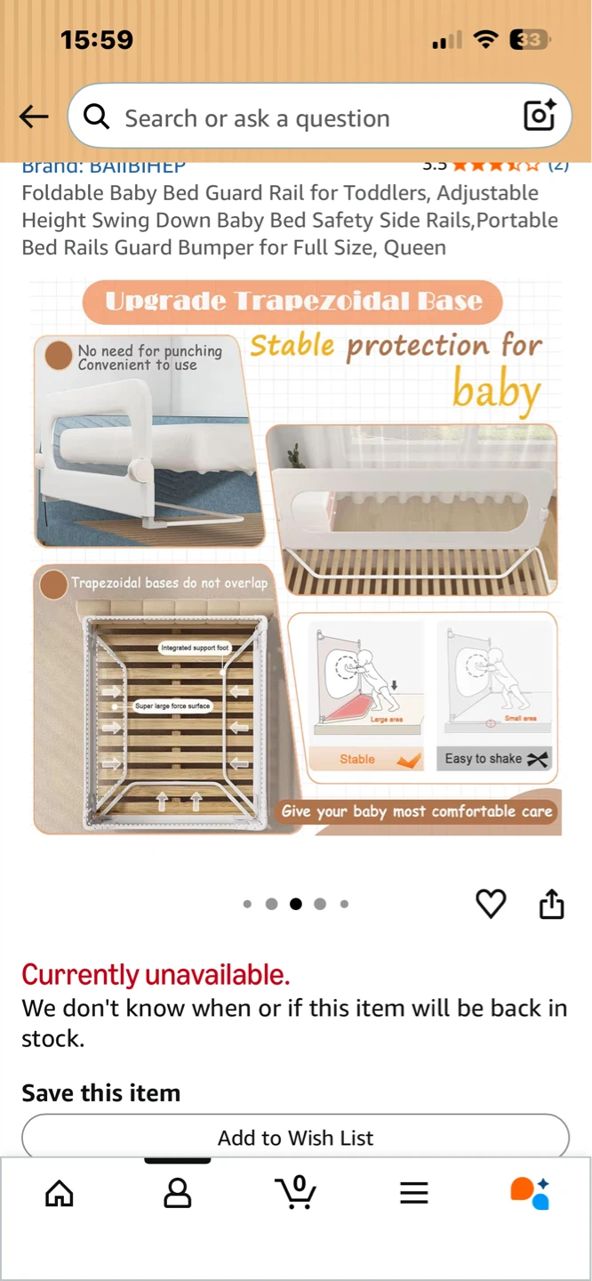 BAIIBIHEP Foldable Baby Bed Guard Rail - photo 4