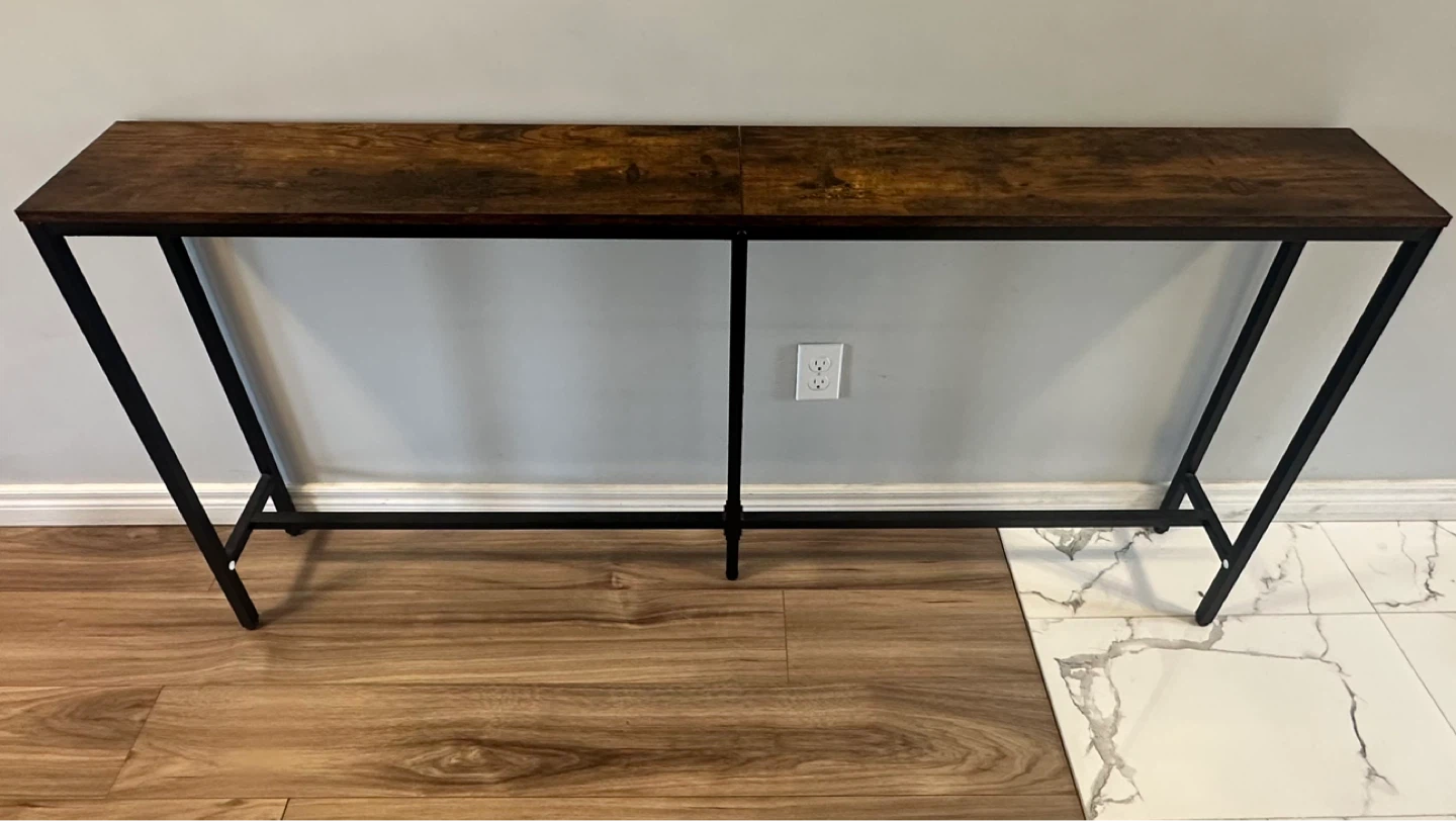 Modern Industrial Console Table – Wood Top & Metal Frame - photo 2