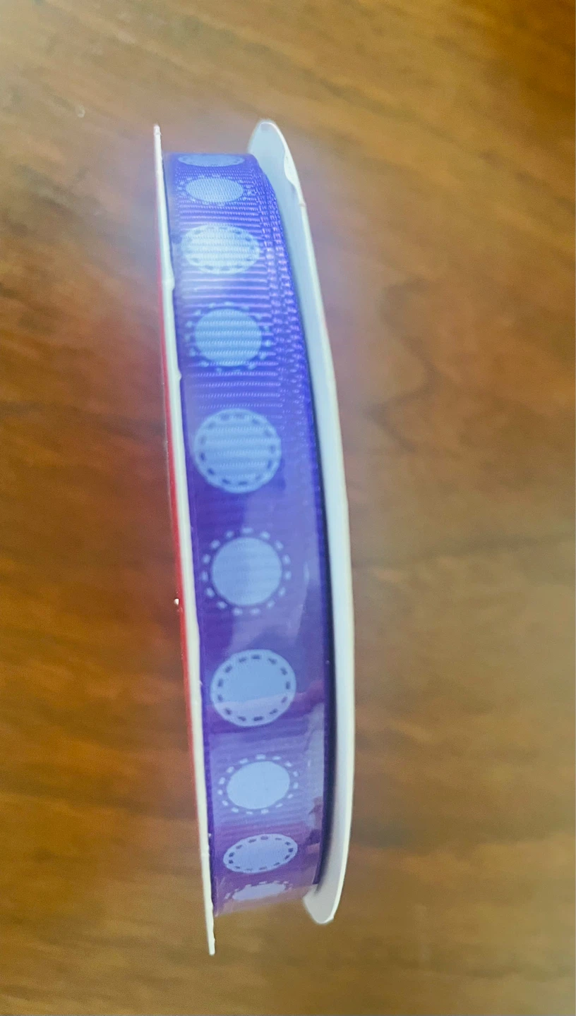 Craft Smart Ribbon 3/8 inch x 3 yd Purple Polka Dot