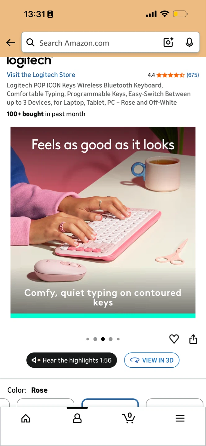 Logitech POP KEYS Wireless Bluetooth Keyboard Rose & Off-White - photo 2